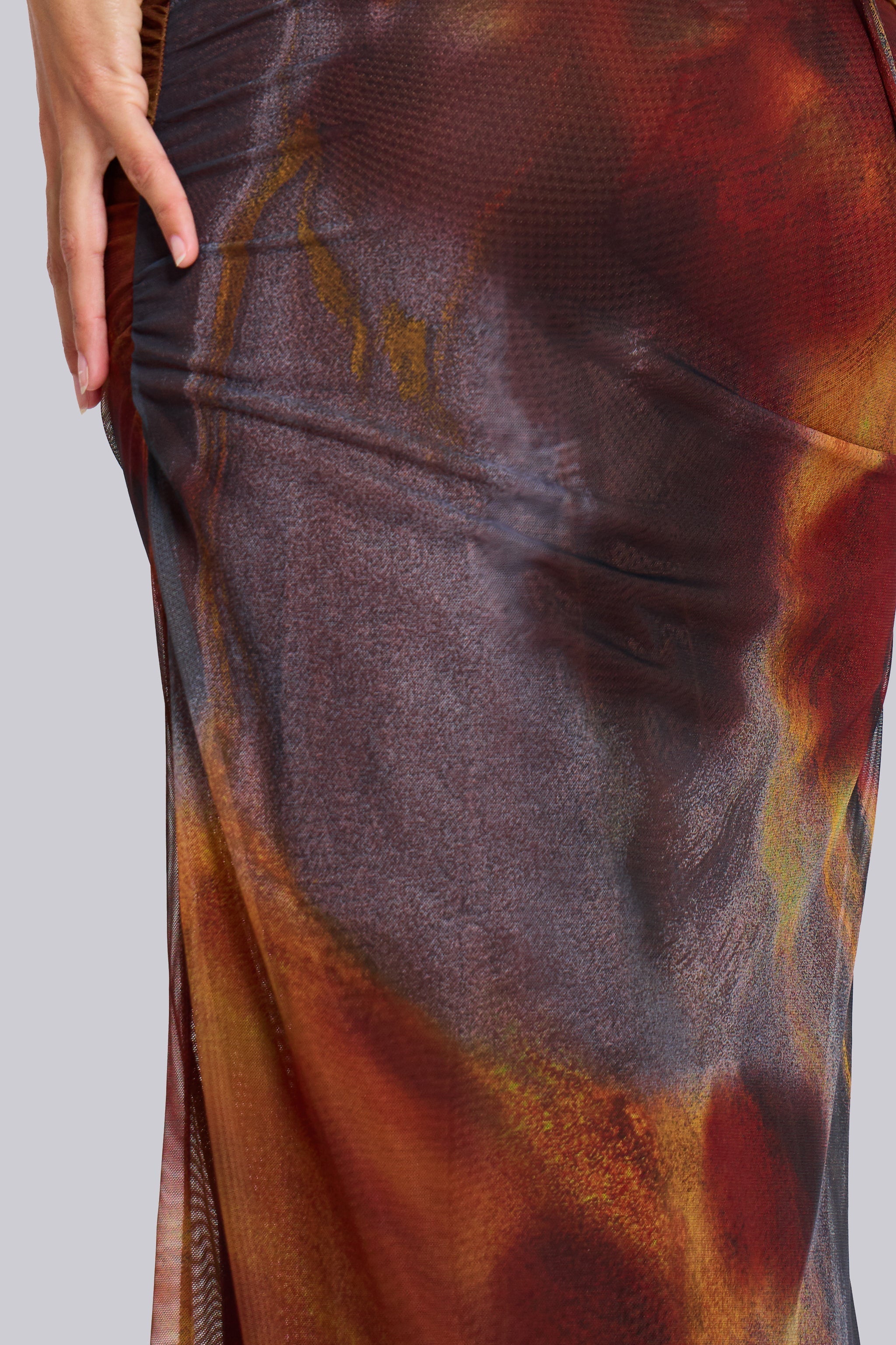 Vida maxi kjole med halterneck og cut‑out